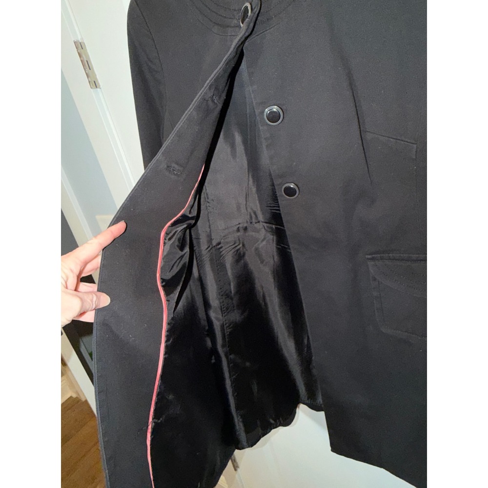 Apostrophe Black Collarless Button Front 3/4 Slee… - image 4